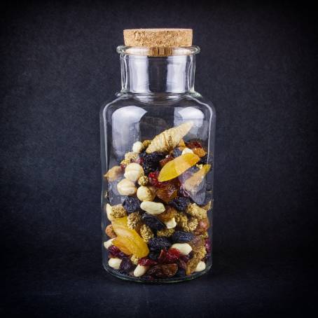 Delicious Nut and Fruit Cookies in a Healthy Glass Jar