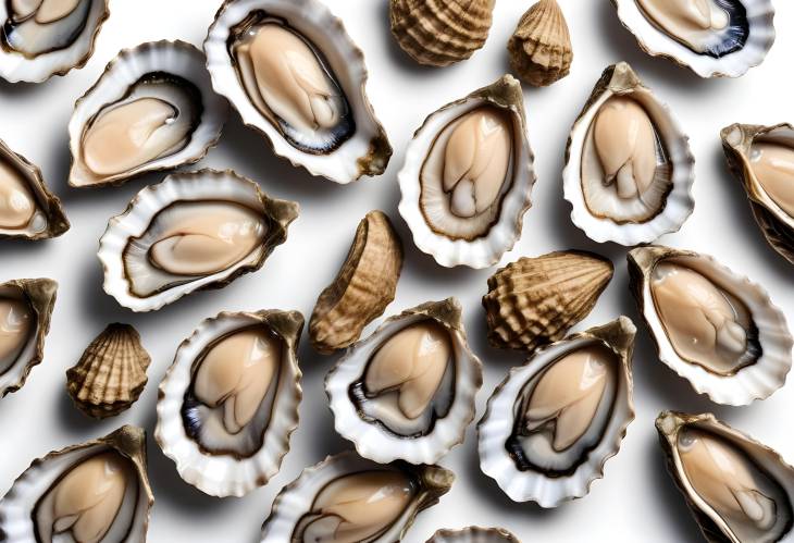 Delicious Oysters Isolated on White Background Ideal for High End Dining