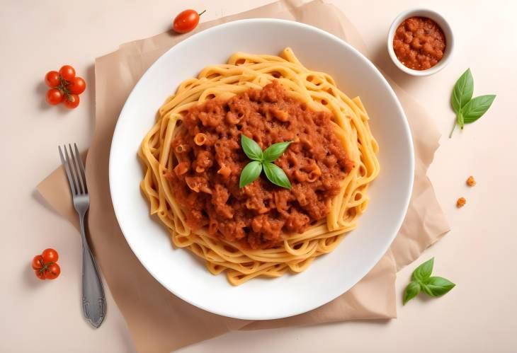 Delicious Pasta with Bolognese Isolated on Crisp White Background