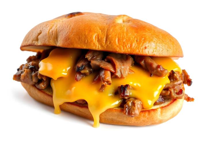 Delicious Philly Cheesesteak Sandwich Isolated