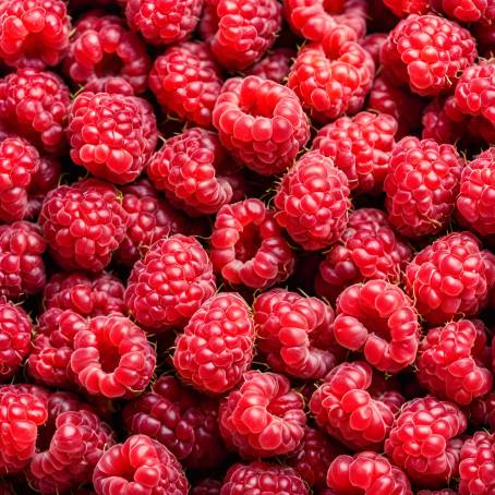 Delicious Red Raspberries Background for Healthy Eating