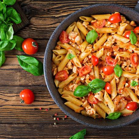 Delicious Whole Wheat Penne Pasta Bake with Mozzarella and Fresh Tomato Sauce