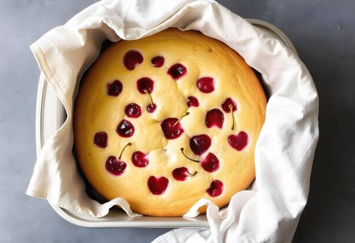 Deliciously Crafted Cherry Sponge Cake Post Baking