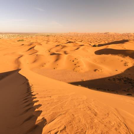 Desert Landscape Erg Chebbis Red Sand Dunes