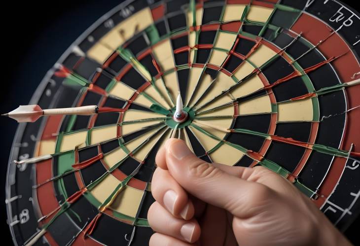 Detailed Close Up of a Hand with Dart Precision Throwing and Focus in Action