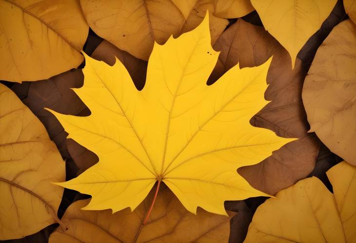 Detailed Close Up of a Yellow Leaf Natures Perfect Autumn Background