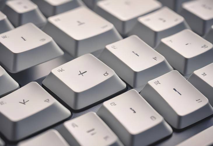 Detailed Closeup of Computer Keyboard  Keys and Typing Mechanisms