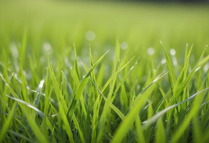 Detailed Green Grass with Blurred Background for Nature Photography