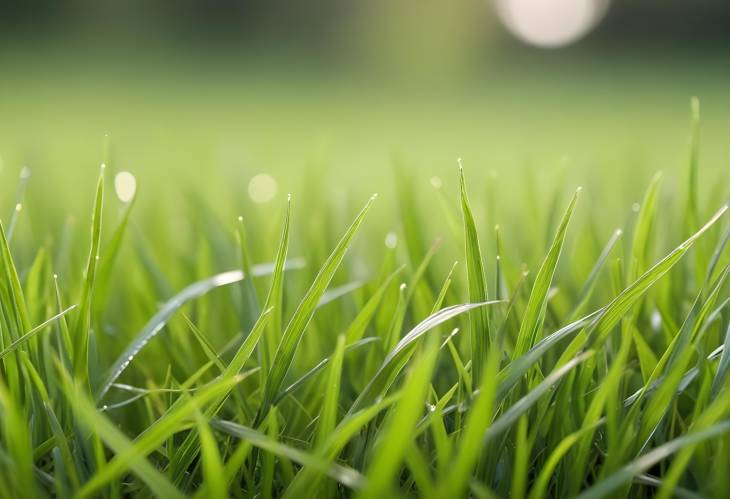 Detailed Green Grass with Blurry Background Scene