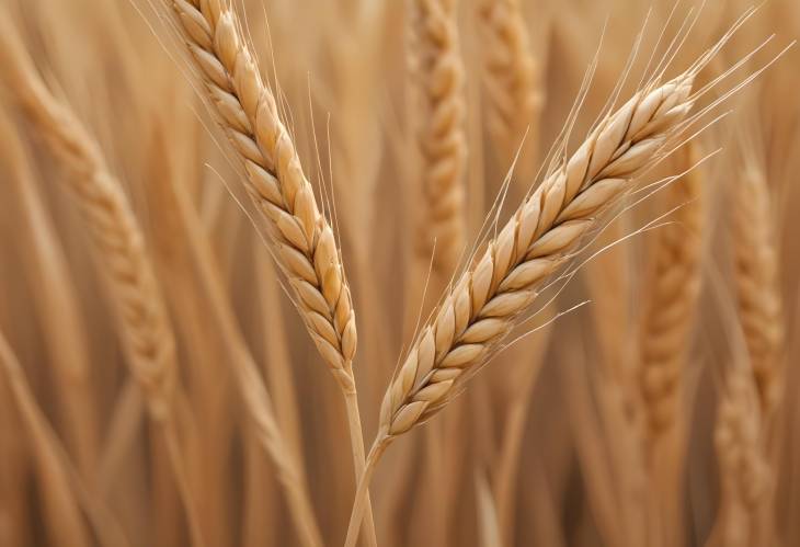 Detailed Macro of Dry Wheat Stem Close Up of Grain Texture