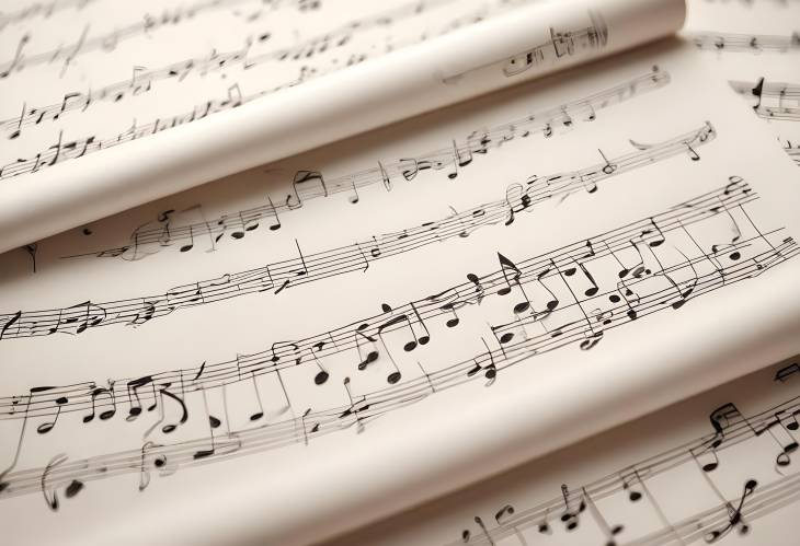 Detailed Music Sheets with Notes  Closeup View for Elegant Music Projects and Artistic Creations