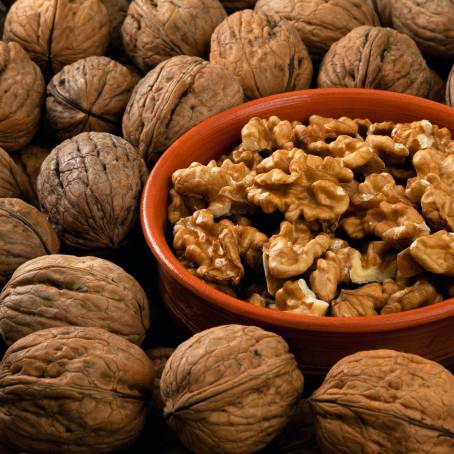 Detailed Peeled Walnuts Pile CloseUp