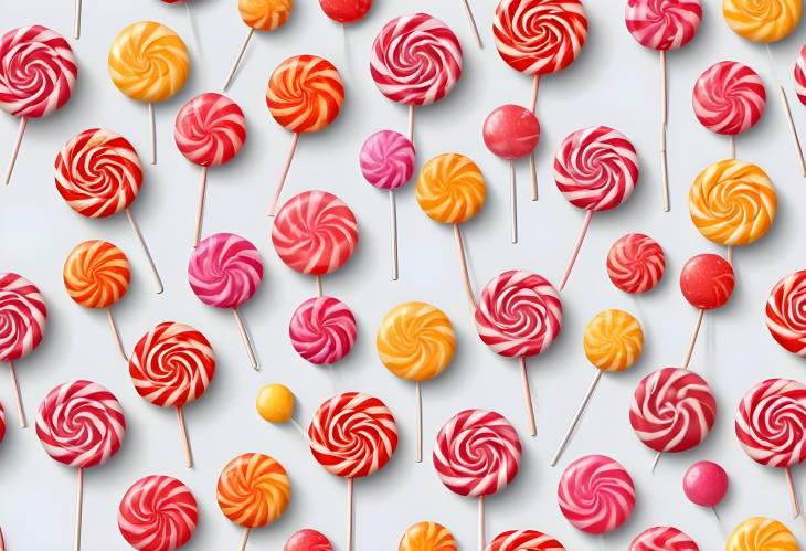 Different Lollipops Isolated on White