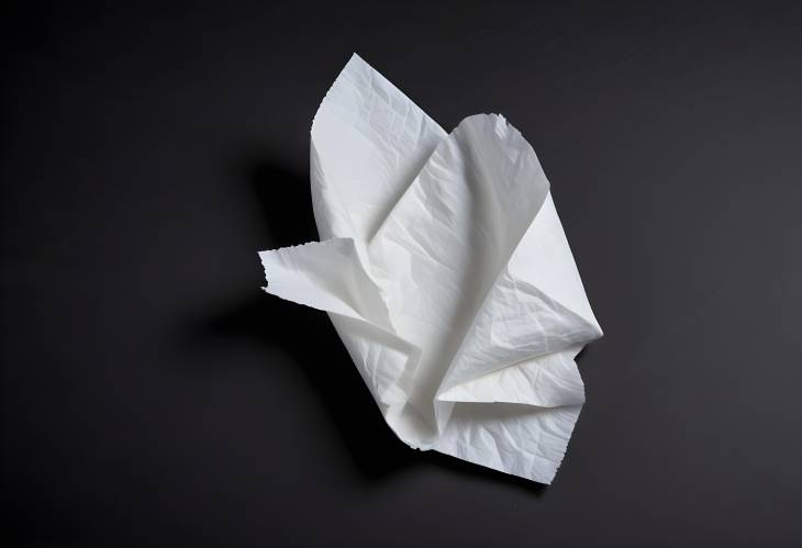 Discarded Tissue on Black Background