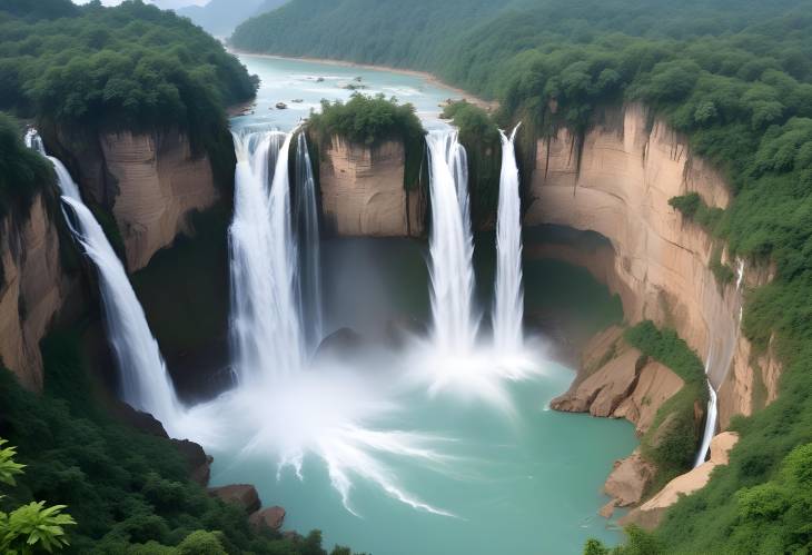 Discover Huangguoshu Falls The Spectacular Waterfall in Guizhou with Lush Green Surroundings