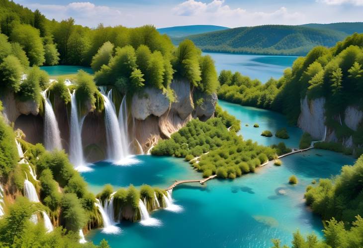 Discover the Beauty of Plitvice Lakes Waterfall and Lake Panorama in Croatia