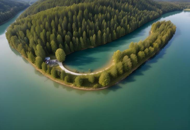 Discover the Scenic Beauty of Sylvenste in speicher Lake Drone Panorama Over Bavaria