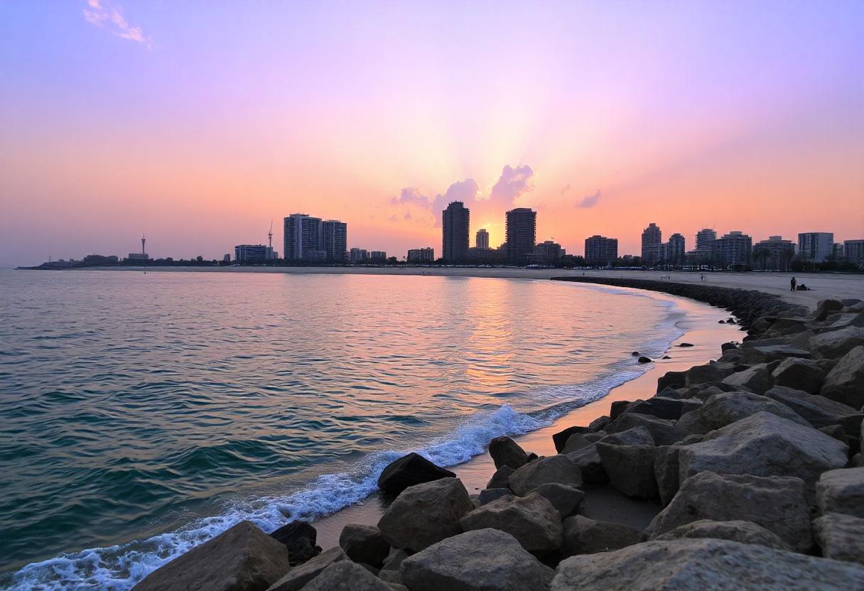 Dramatic Sunrise Over Al Khobar Seaside