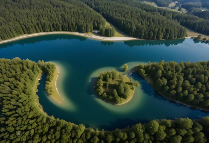 Drone Panorama of Sylvenste in speicher Captivating Lake and River Views in Bavaria