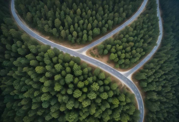 Drone Perspective of Highway Road Through Nepalese Forest