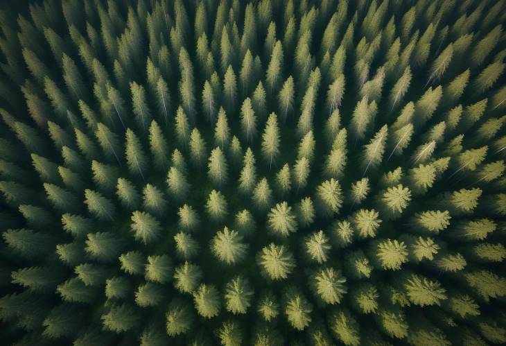 Drone Photography of Summer Forest in Rural Finland with Green Tree Canopy