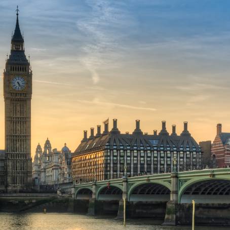 Dusk Majesty Big Ben and Westminster Palace on the Thames