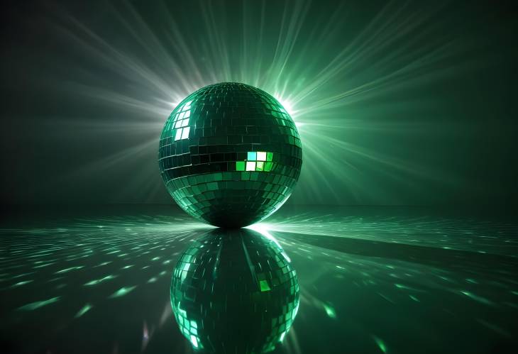 Dynamic Green Disco Ball with Reflective Light Effects Ideal for Vibrant Party Atmospheres