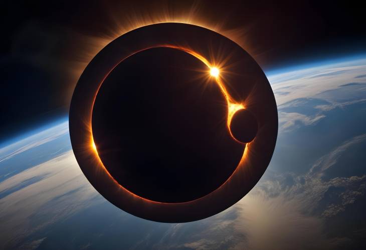 Earth Shrouded in Solar Eclipse Shadow Seen from Space