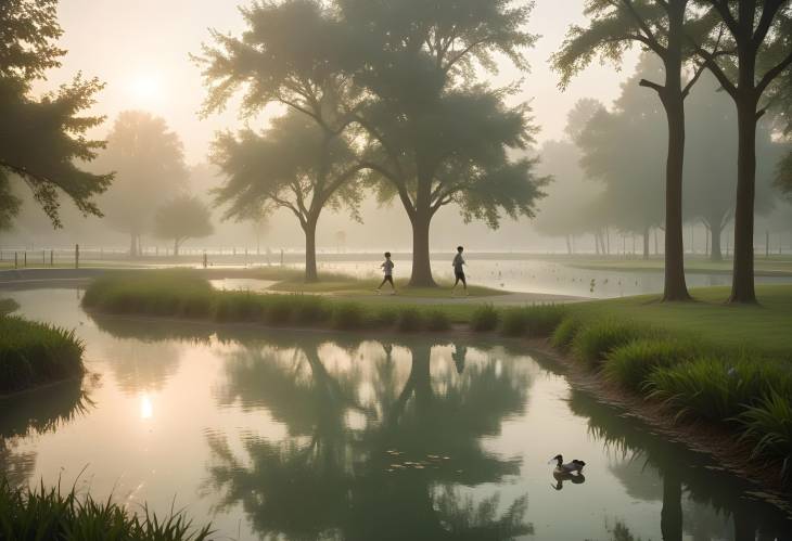 Eco Friendly Urban Park with Solar Powered Paths and Sustainable Design Elements