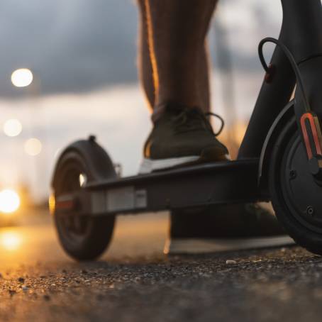 EcoFriendly City Transport CloseUp of Modern Electric Scooter