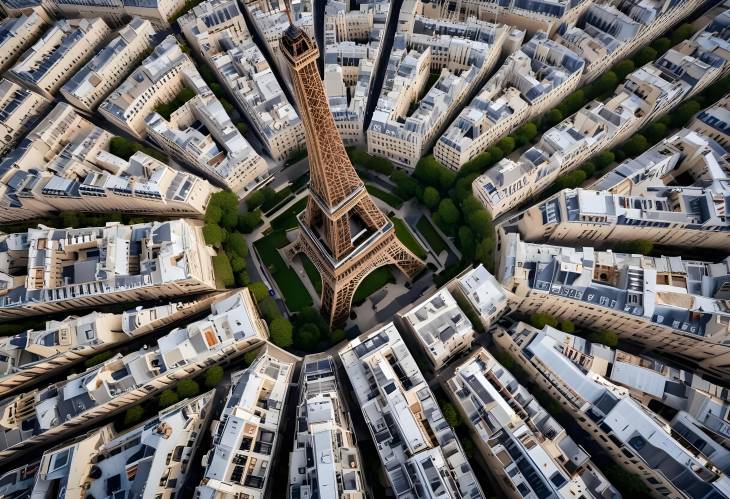 Eiffel Tower Above Parisian Rooftops Iconic Landmark and Historic Cityscape, Paris France