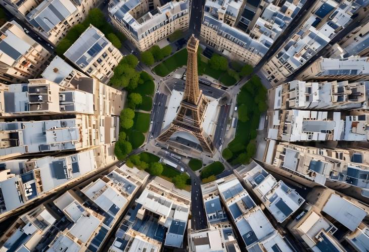 Eiffel Tower and Parisian Rooftops Iconic Landmark and Historic City Views from Above