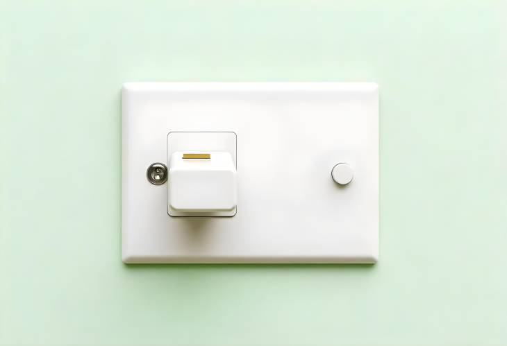 Electric Socket on Wall with Plug  Concept of Energy Efficiency and Copy Space