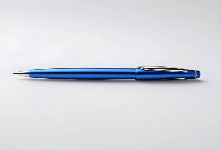 Elegant and Stylish New Blue Pen Isolated on Clean White Background