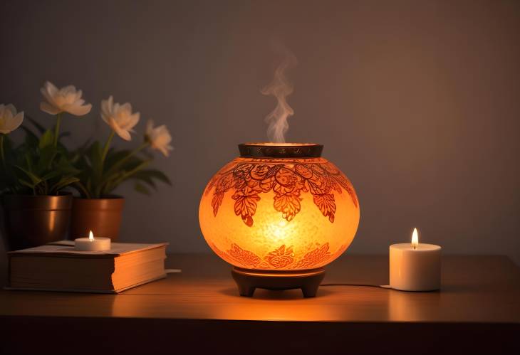 Elegant Aroma Lamp on Table Create a Relaxing Sanctuary at Home