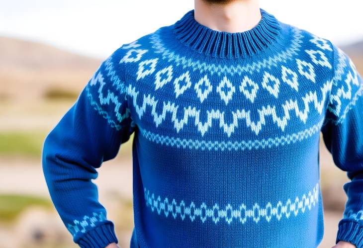 Elegant Blue Sweater with a Unique Pattern for Chic Outfits