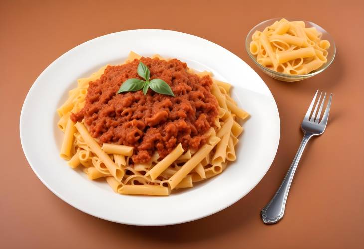 Elegant Bolognese Pasta Dish Isolated on White for a Clean Look