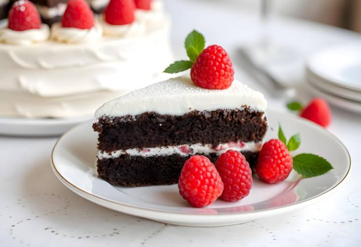 Elegant Chocolate and Raspberry Cake A Decadent Black Forest Wedding Dessert