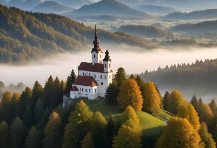 Elegant Etting Church St. Andreas in Upper Bavarias Natural Landscape Wallpaper