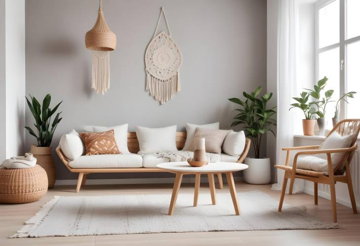 Elegant Home Staging with Boho Scandinavian Style and Minimalist Furniture for a Modern Look