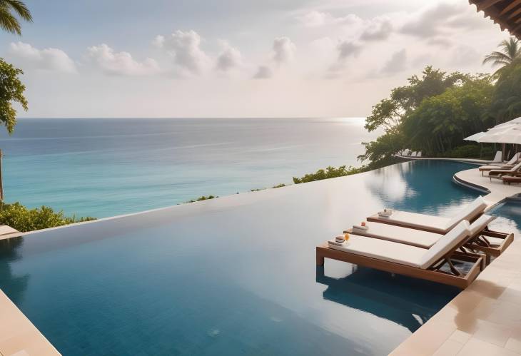 Elegant Infinity Pool with Ocean Vista at Resort