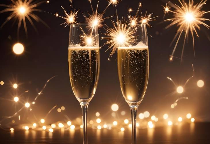 Elegant NYE Celebration Sparklers and Champagne Moments