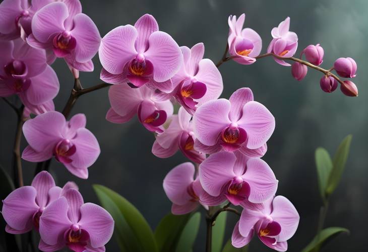 Elegant Orchid Plant Against Nature Background Captivating Floral Beauty and Vibrant Colors