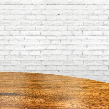 Elegant Round Wooden Table on White Background