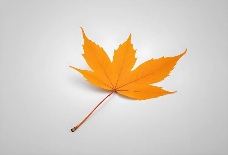 Elegant Single Orange Leaf on White Background Perfect for Fall Art and Nature Illustrations