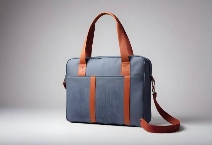 Elegant Textile Laptop Bag with Shoulder Strap, Isolated