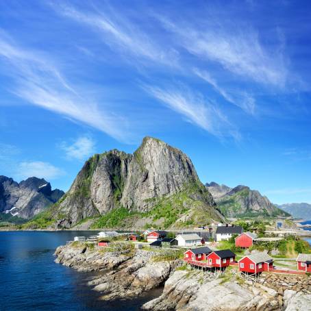 Elegant Vacation Landscape of Lofoten Islands, Norway