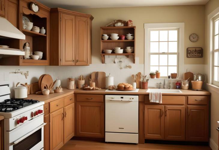 Elegant Vintage Kitchen with Classic Appliances  Baked Goods