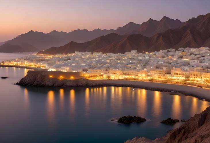 Enchanting Sunset Over the Muttrah District Coastline, Muscat