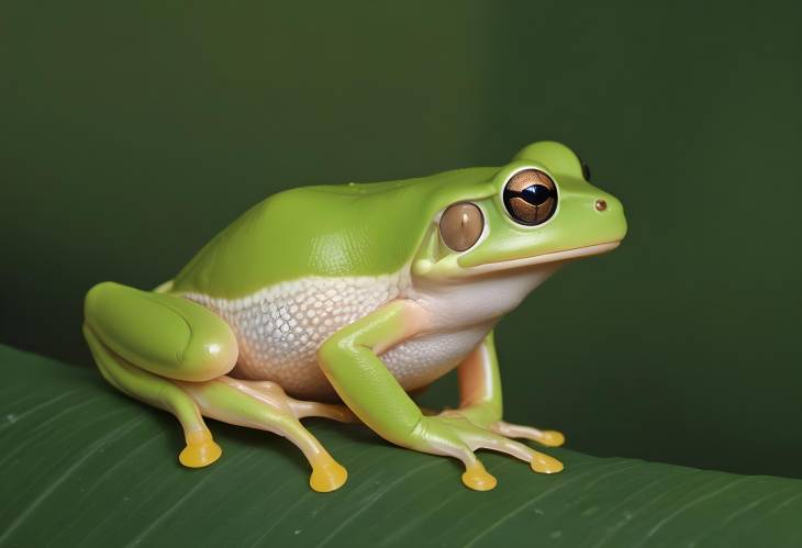 Endemic Farmland Green Tree Frog Rhacophorus arvalis in Taiwan, inflated vocal sac during courtsh